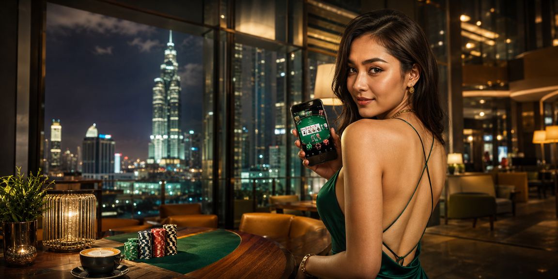 Pemain poker di Kuala Lumpur dalam suasana kasino Malaysia yang moden dan bergaya